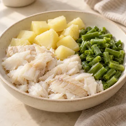 Tilapia con papa y ejotes Tilapia con papa y ejotes