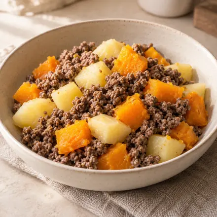Res con papa y calabaza
