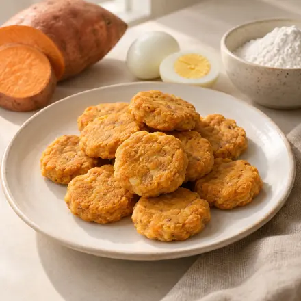 Bolitas de camote y huevo Bolitas de camote y huevo